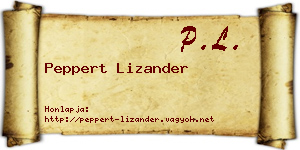Peppert Lizander névjegykártya